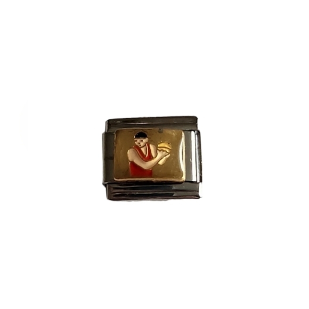 Italian‎ Charmlink Baketball Player for Charm Bracelet 9mm